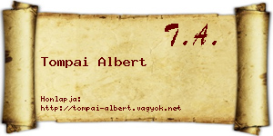 Tompai Albert névjegykártya